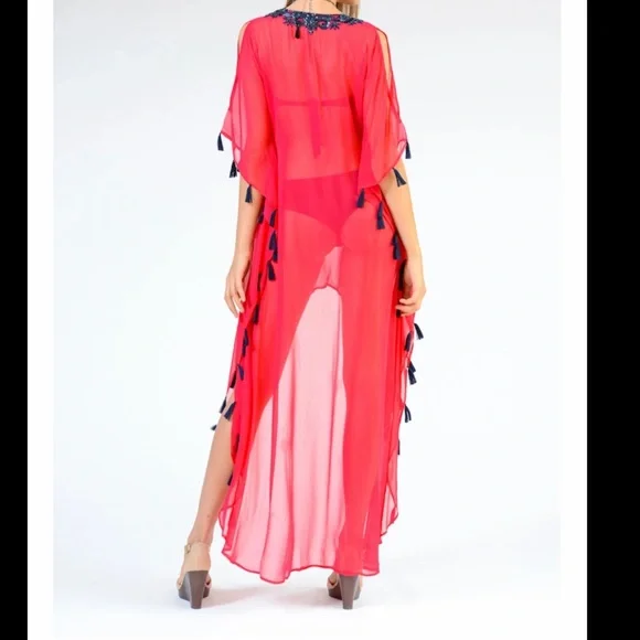 Embellished Sheer Cover Up